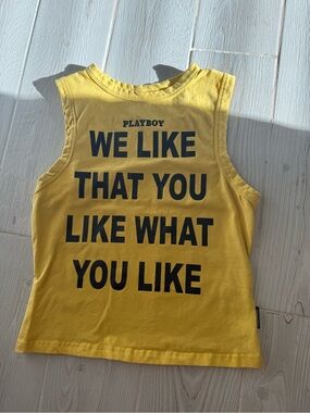 Playboy Yellow Slogan Tank